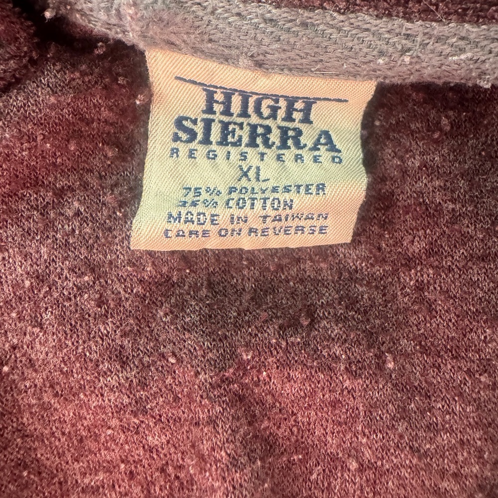High Sierra XL Brown Quarter Zip Fleece Pullover Outdoor Hiking Casual - Picture 3 of 3